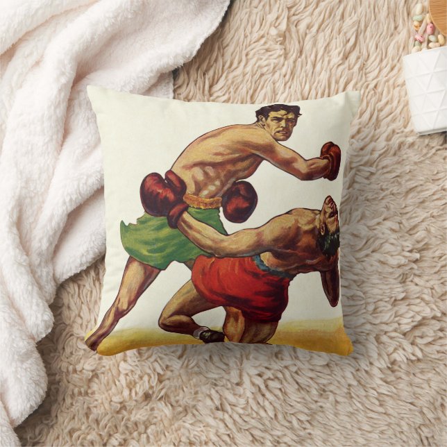 Coussin Boxe sportive vintage, Boxers dans un combat (Couverture)