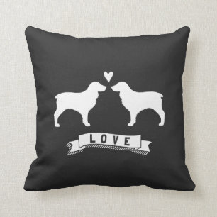 Coussin Boykin Spaniels Love - Chien Silhouettes avec Coeu