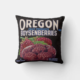 Coussin Boysenberries Oregon des années 1940 peut imprimer