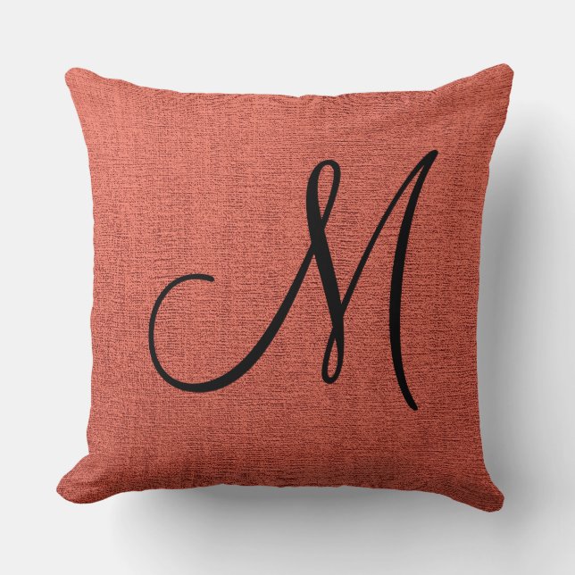 Coussin Bracelet en toile rouge look Monogramme (Recto)