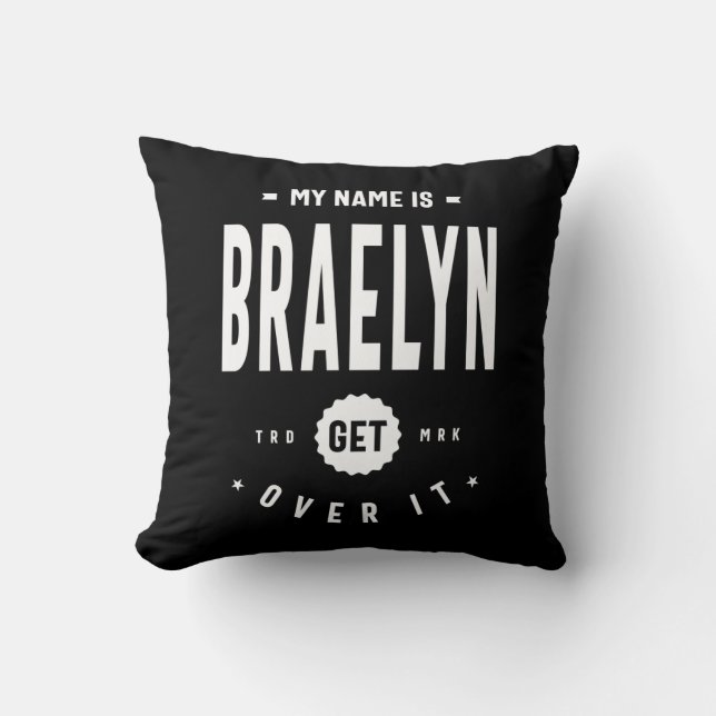 Coussin Braelyn Nom personnalisé Anniversaire (Recto)