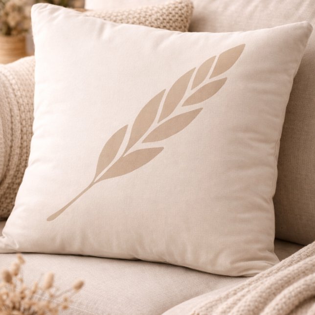 Coussin Braided Cream Calm Throw Pillow (Cream tones with subtle braid patterning add depth without noise to modern interiors)