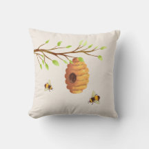 Branche d'arbre avec des abeilles à miel et des ru