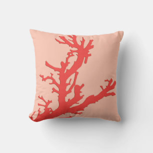 Coussin Branche de corail - nuances de corail orange