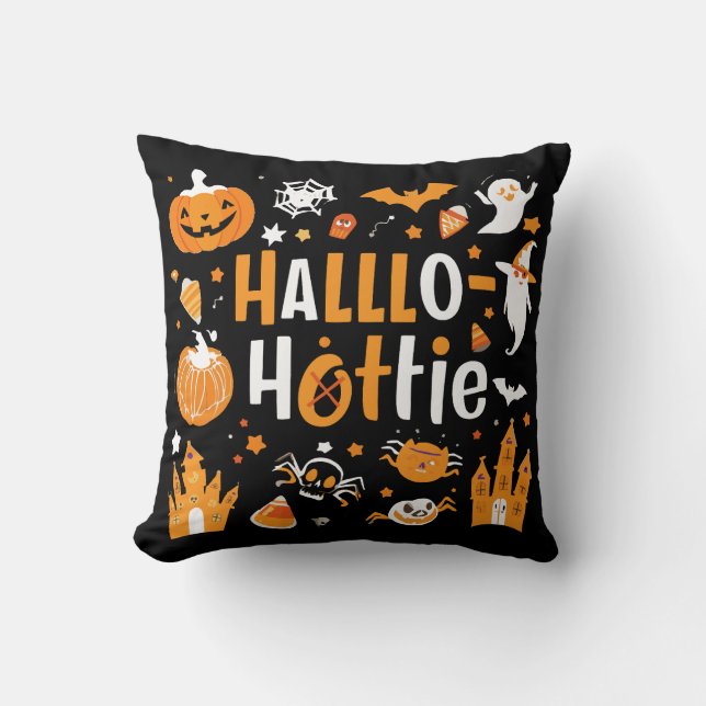 Coussin branché de Hallo-Hottie | Pilote de la fêt (Recto)