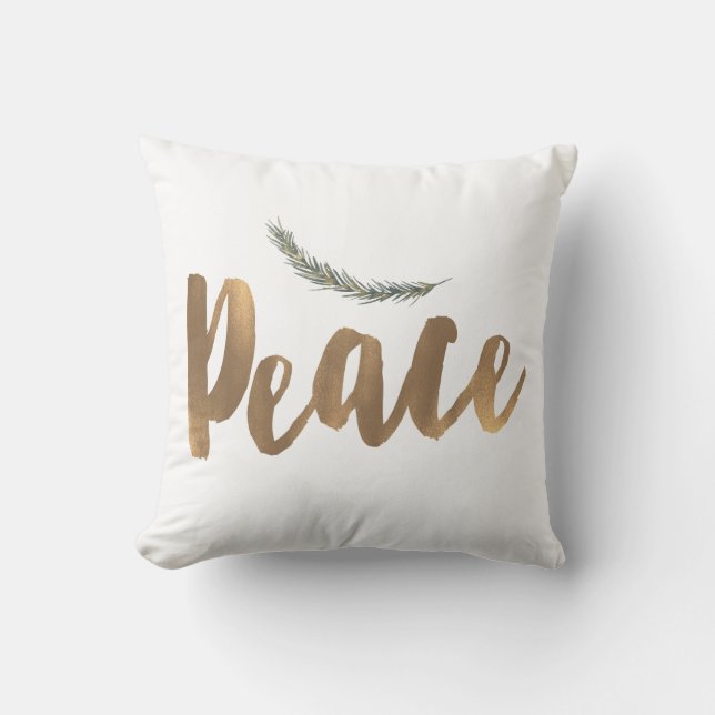 Coussin Branche de paix de vacances botanique pin rustique (Recto)