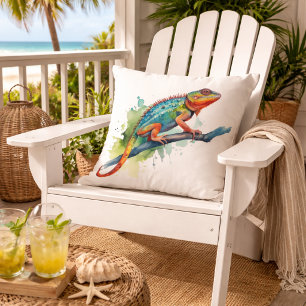 Coussin Branche des couleurs : Chameleon Art