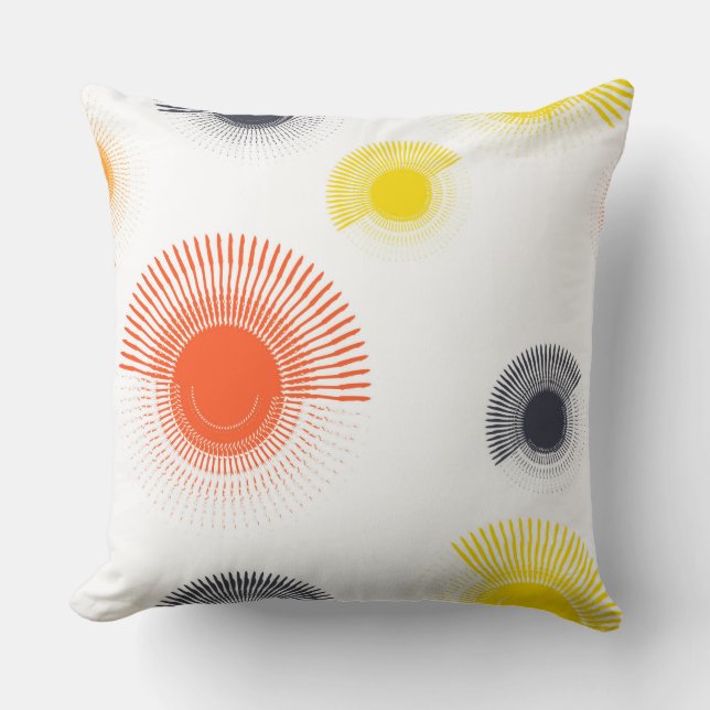 Coussin Branché, ludique, animé, cool, circulaire géométri (Recto)