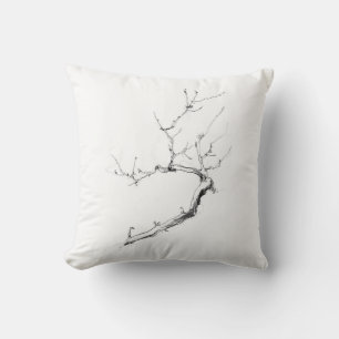 Coussin Branche minimaliste de l'arbre Delicate