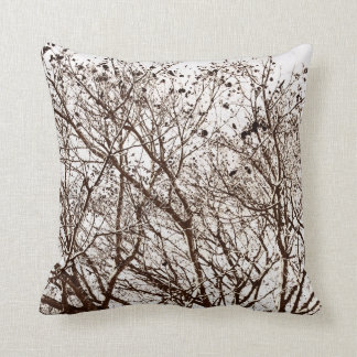Coussin Branches Brown sur le blanc