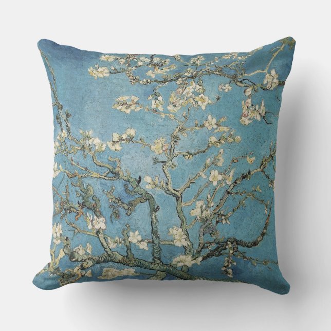 Coussin Branches d'amande de Vincent van Gogh | en fleur, (Recto)