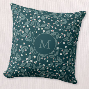 Coussin Branches de Fleur de Pommier Monogramme Botanique 