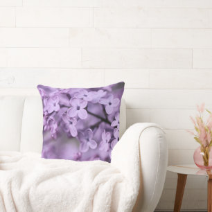 Coussin Branches de fleurs violettes Lilac