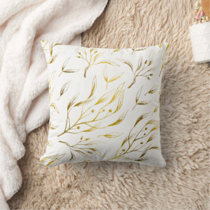 Coussin Branches de soufflage botanique en or