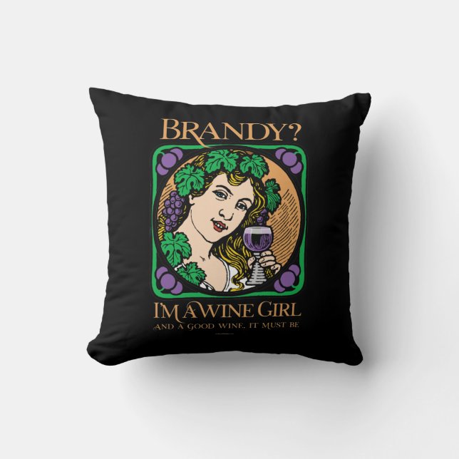 Coussin Brandy (je suis une viticultrice) (Recto)