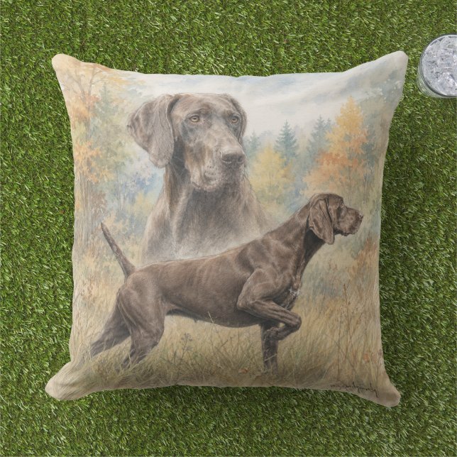 Coussin Braque allemand à poil court (Herbe)