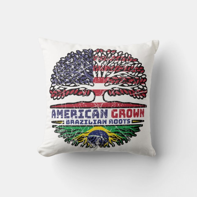 Coussin Brazilian Brazil US American États-Unis (Recto)