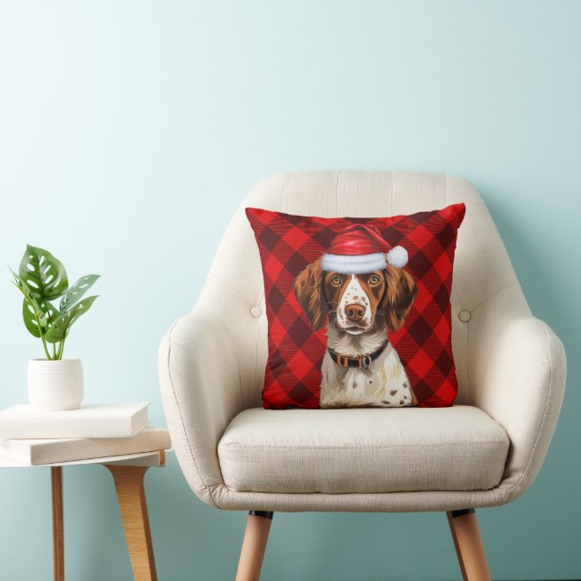 Coussin Bretagne Espagnol Rouge Rouge Plaid Noël (Chaise)