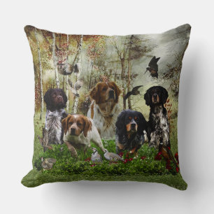 Coussin Bretagne Espagnols, chasse aux oiseaux