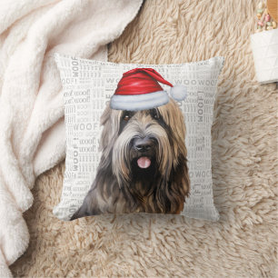 Coussin Briard Shepherd Amoureux des chiens Noël