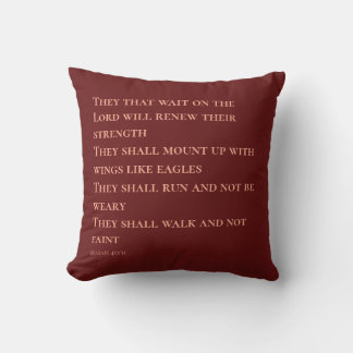 Coussin Brick Red Scripture Verse Isaiah 40