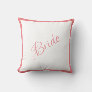 Coussin Bride Pink Script Mariage chic