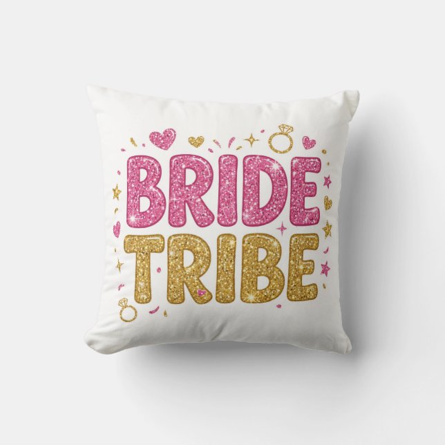Coussin Bride Tribe Glitter Throw Pillow (Recto)