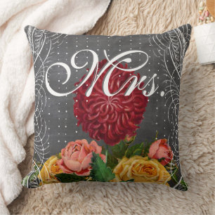 Coussin Bride Vintage Floral Rouge Héritier Rose