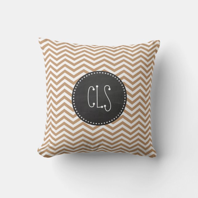 Coussin Brides Chevron Brown claires ; tableau de bord (Recto)