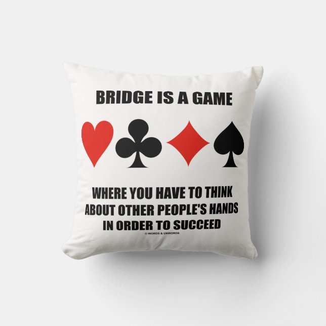 Coussin Bridge est un jeu où penser les mains des autres (Recto)