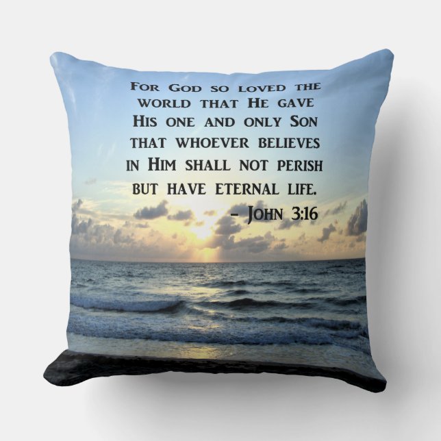 COUSSIN BRIGHT BLUE JOHN 3:16 OCEAN PHOTO DESIGN (Recto)