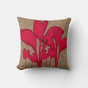 Coussin Bright Color Pop Banana Foliage toile rustique