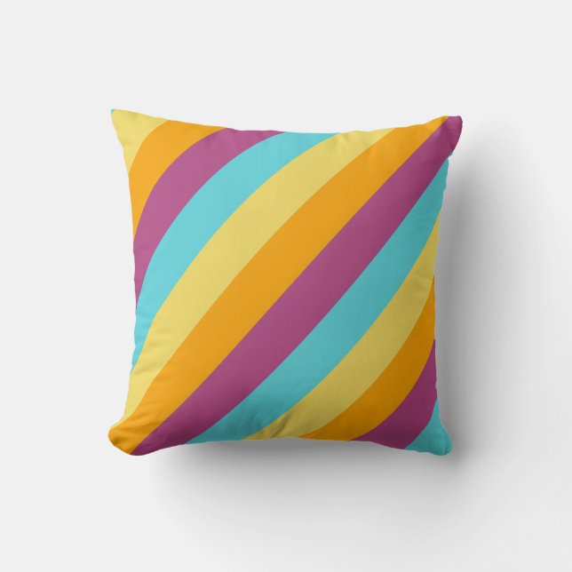 Coussin Bright Diagonal Stripes (Recto)