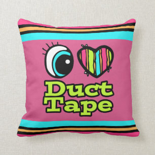 Coussin Bright Eye Heart I Love Duct Tape