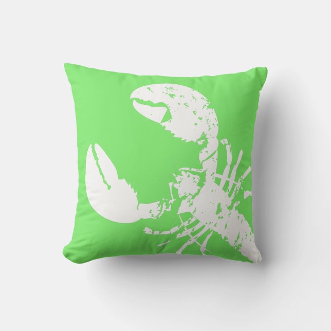 Coussin Bright Green and White Distants fruits de mer (Recto)