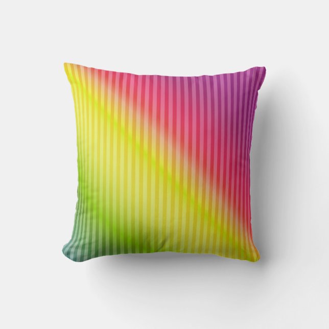 Coussin Bright neon fluorescent dégradé arc-en-ciel ombre  (Recto)