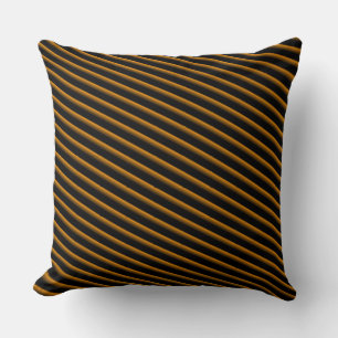 Coussin Bright Orange and Black Blond Stripes