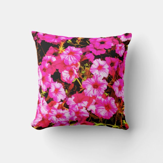 Coussin Bright Red Petunias (Recto)