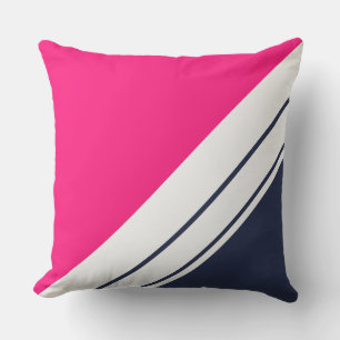 Coussin Bright Rose Marine Sportage Diagonal White Stripes