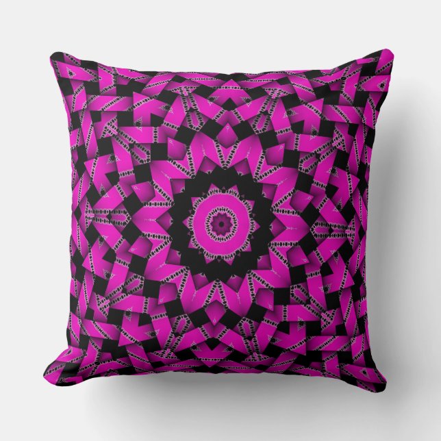 Coussin Bright rose noir étoile Motifs graphiques (Recto)