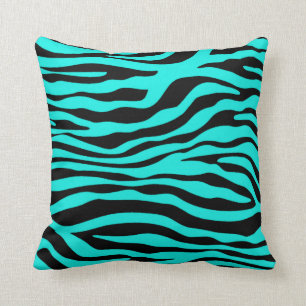 Coussin Bright Turquoise Zebra Stripes Poster de animal