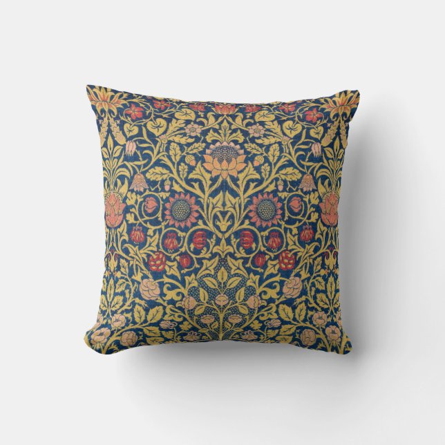 Coussin Bright Violet and Columbine (par William Morris) (Recto)