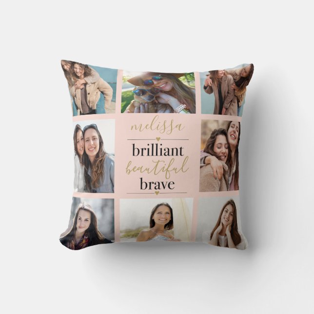 Coussin Brilliant Belle Brave 8 Photo Blush Rose (Recto)