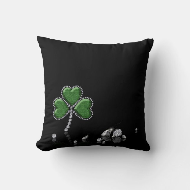 Coussin Brilliant Happy St. Patrick's Day Diamonds (Recto)