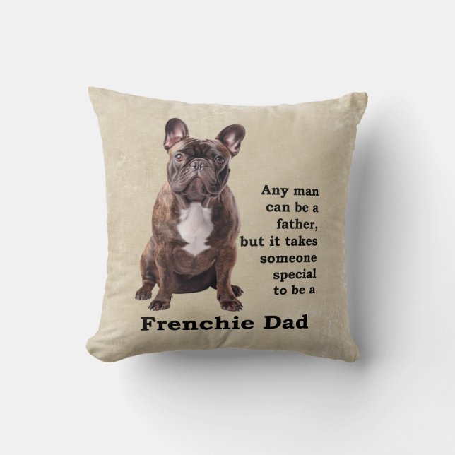 Coussin Brindle French Bulldog Papa (Recto)