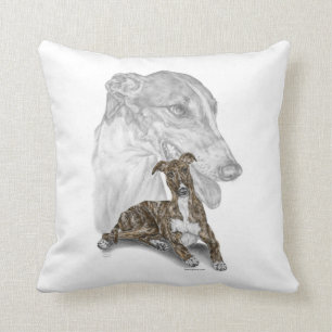Coussin Brindle Greyhound Chig Art