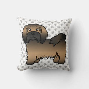 Coussin Brindle Havanese mignonne Cartoon Chien & Pâtes