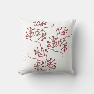 Coussin Brins de baie de Noël Branches rouges festives