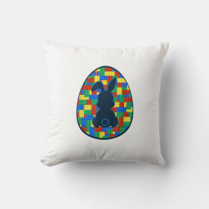 Coussin Briques de construction Lapin de Pâques Garçons Fi