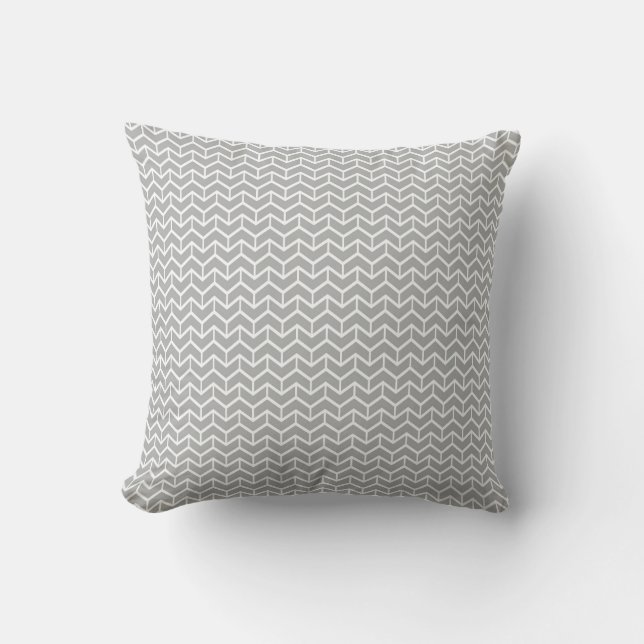 Coussin Briques en arête de poisson grises (Recto)